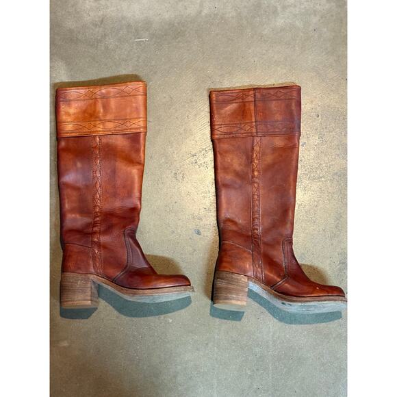 Frye Leather Boots Womens SZ 5 1/2 70's VTG - Picture 2 of 7
